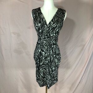 Animal Zebra-Patterned Sleeveless Midi Dress Size Small